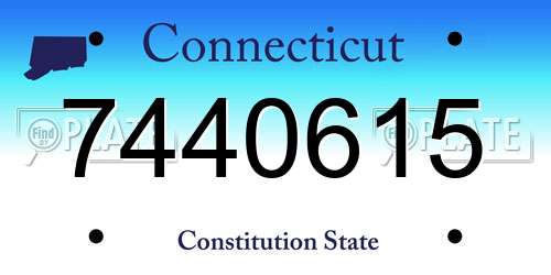 7440615 Connecticut License Plate