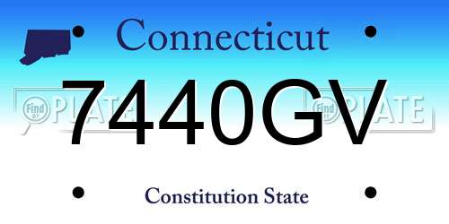 7440GV Connecticut License Plate