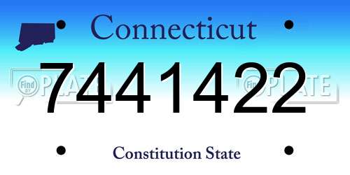 7441422 Connecticut License Plate