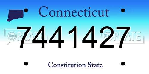 7441427 Connecticut License Plate