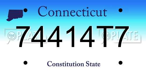 74414T7 Connecticut License Plate