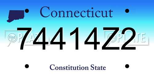 74414Z2 Connecticut License Plate