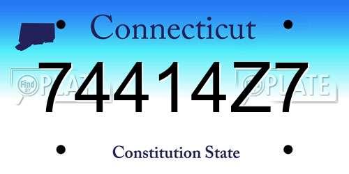 74414Z7 Connecticut License Plate