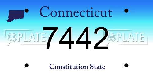 7442 Connecticut License Plate