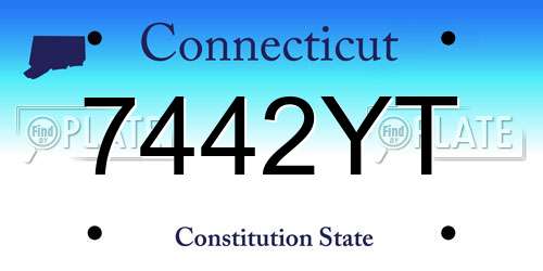 7442YT Connecticut License Plate