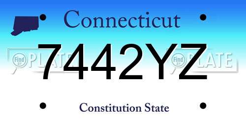 7442YZ Connecticut License Plate