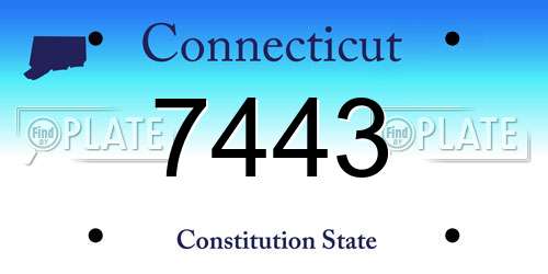 7443 Connecticut License Plate