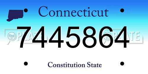 7445864 Connecticut License Plate