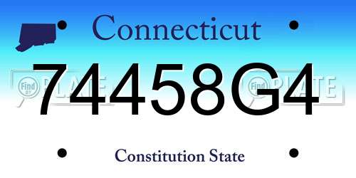 74458G4 Connecticut License Plate