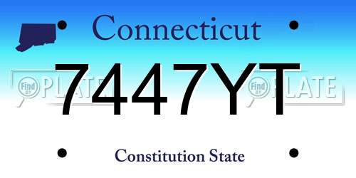 7447YT Connecticut License Plate