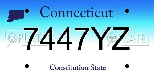7447YZ Connecticut License Plate
