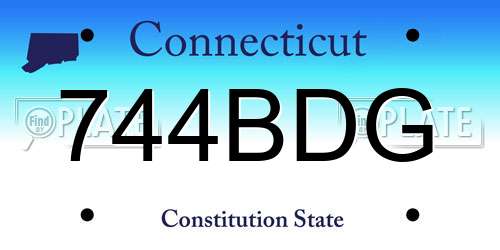 744BDG Connecticut License Plate
