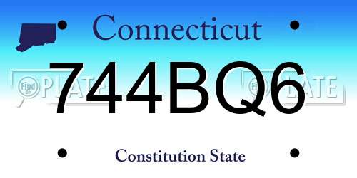 744BQ6 Connecticut License Plate