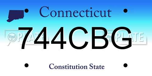 744CBG Connecticut License Plate