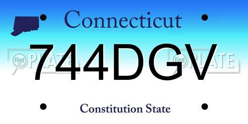 744DGV Connecticut License Plate
