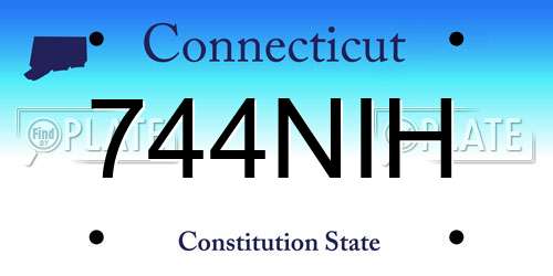 744NIH Connecticut License Plate