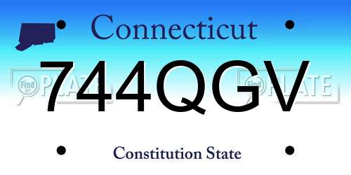 744QGV Connecticut License Plate