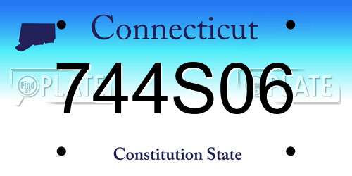 744S06 Connecticut License Plate