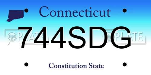744SDG Connecticut License Plate
