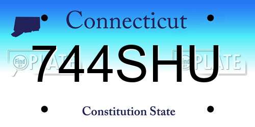 744SHU Connecticut License Plate