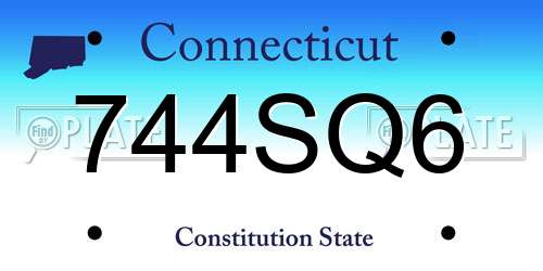 744SQ6 Connecticut License Plate