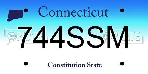 744SSM Connecticut License Plate
