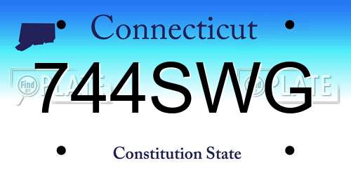744SWG Connecticut License Plate