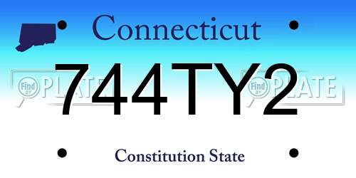 744TY2 Connecticut License Plate