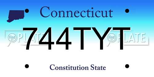 744TYT Connecticut License Plate