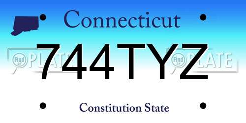 744TYZ Connecticut License Plate