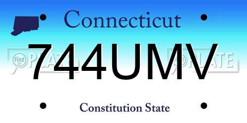 744UMV Connecticut License Plate