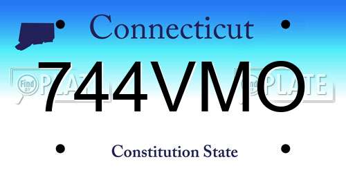 744VMO Connecticut License Plate