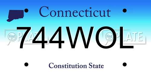 744WOL Connecticut License Plate