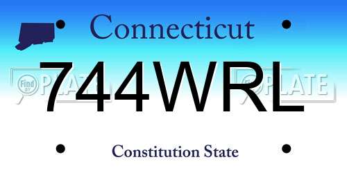 744WRL Connecticut License Plate