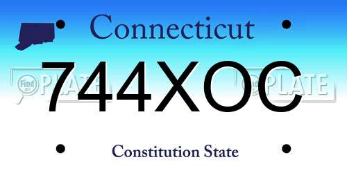 744XOC Connecticut License Plate