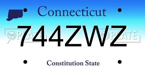 744ZWZ Connecticut License Plate