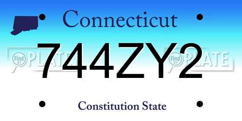 744ZY2 Connecticut License Plate