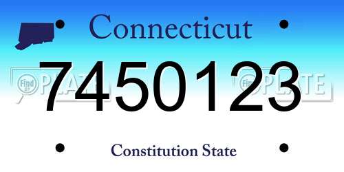 7450123 Connecticut License Plate