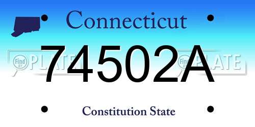 74502A Connecticut License Plate