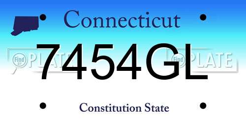 7454GL Connecticut License Plate