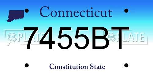 7455BT Connecticut License Plate