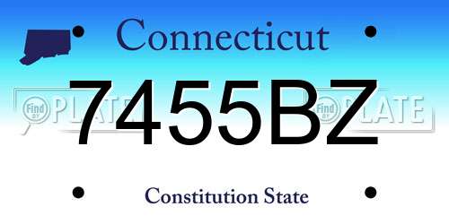 7455BZ Connecticut License Plate