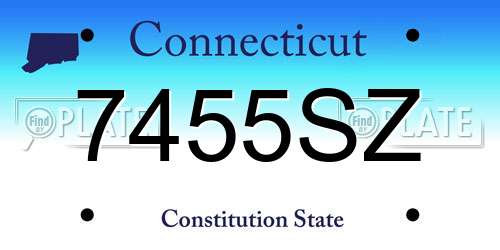 7455SZ Connecticut License Plate