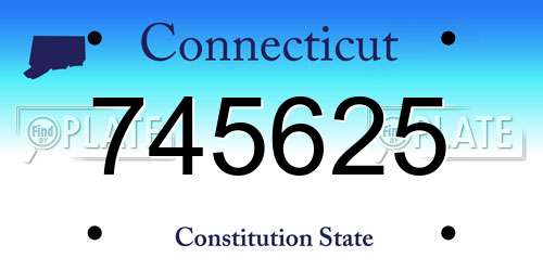 745625 Connecticut License Plate