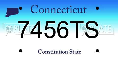 7456TS Connecticut License Plate