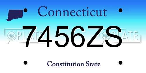 7456ZS Connecticut License Plate