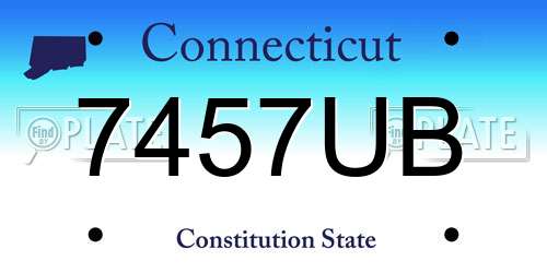 7457UB Connecticut License Plate