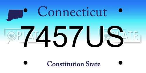 7457US Connecticut License Plate