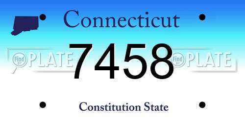 7458 Connecticut License Plate