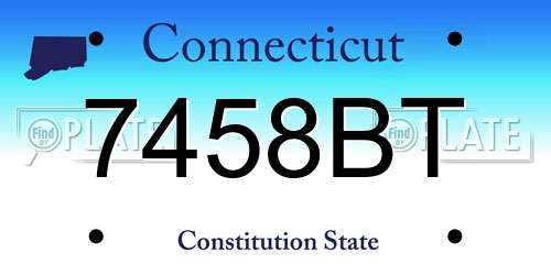 7458BT Connecticut License Plate